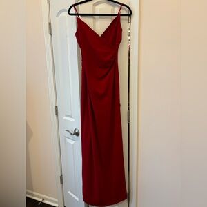 Red maxi dress.